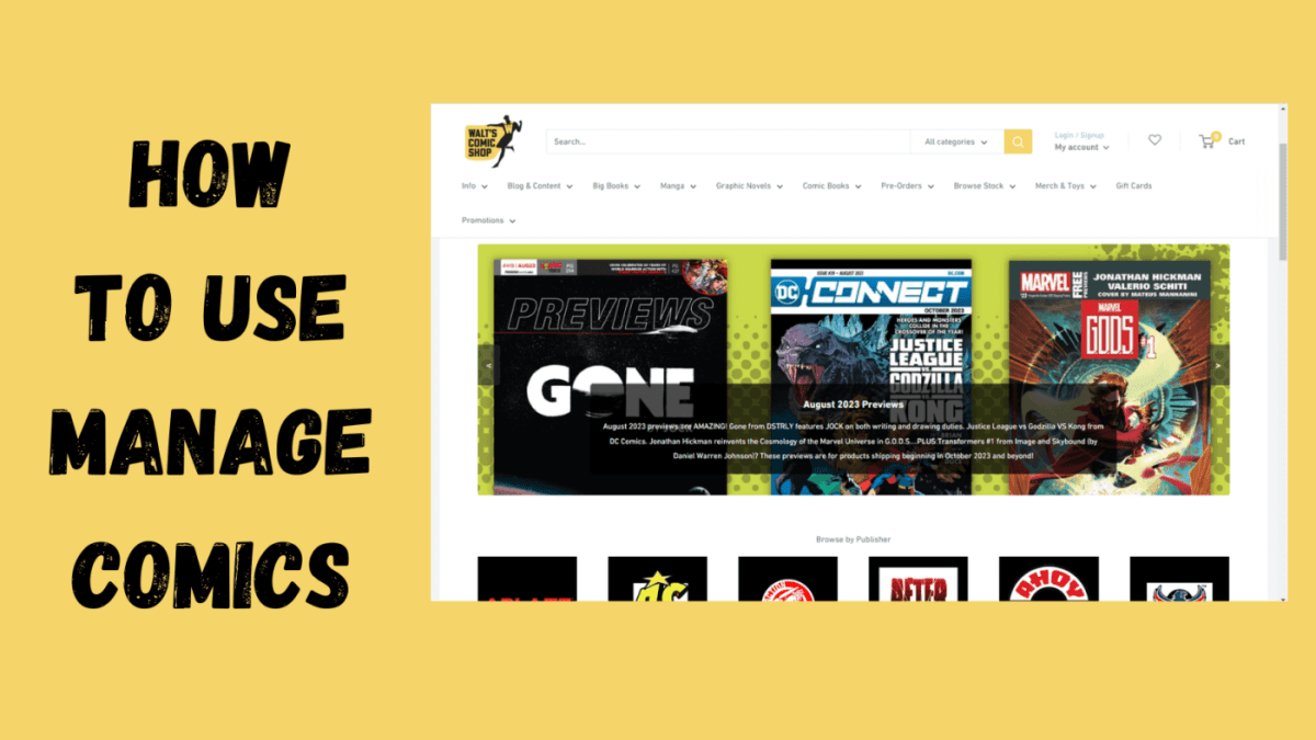 How to use "Manage Comics" to pre-order Single Issues