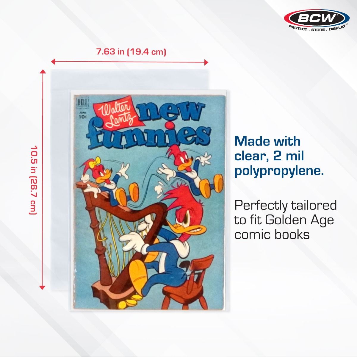 BCW Golden Comic Bags (Pack Of 100)