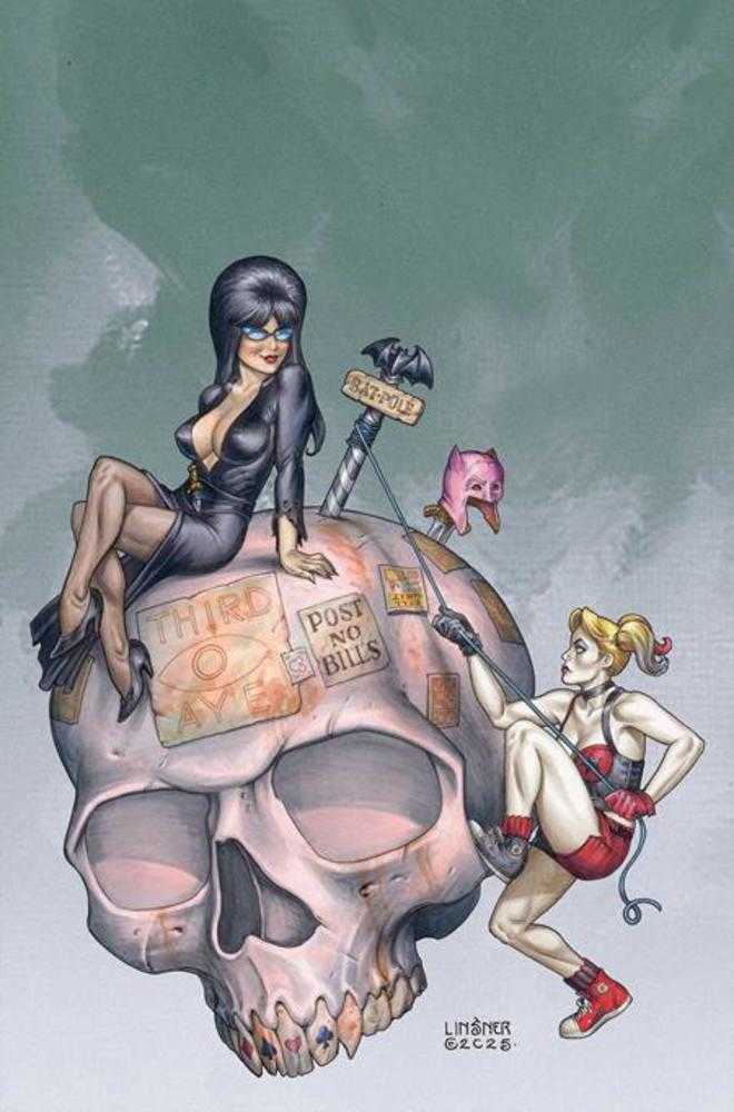 Harley Quinn X Elvira #6 Cover J Inc Joseph Michael Linsner Full Art 1:15 Ratio Variant