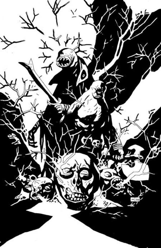 Red Roots #1 Cover I Mike Mignola Black & White Full Art 1:50 Ratio Variant