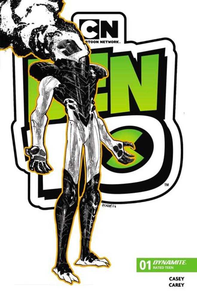 Ben 10 #1 3rd Printing Cover B Robert Carey Black & White 1:7 Ratio Variant