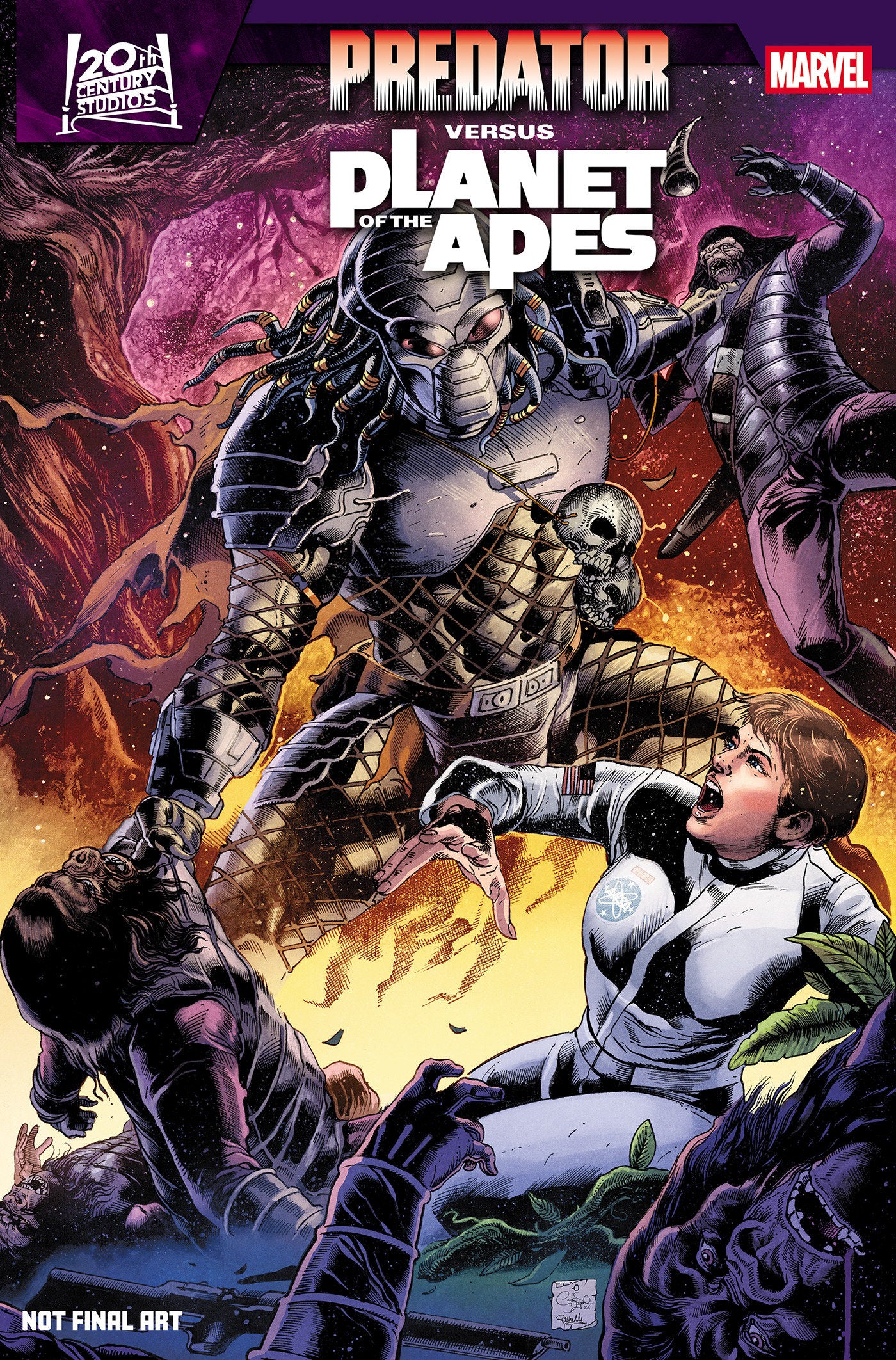 Predator vs. The Planet Of The Apes #1 Carlos Magno 1:25 Ratio Variant