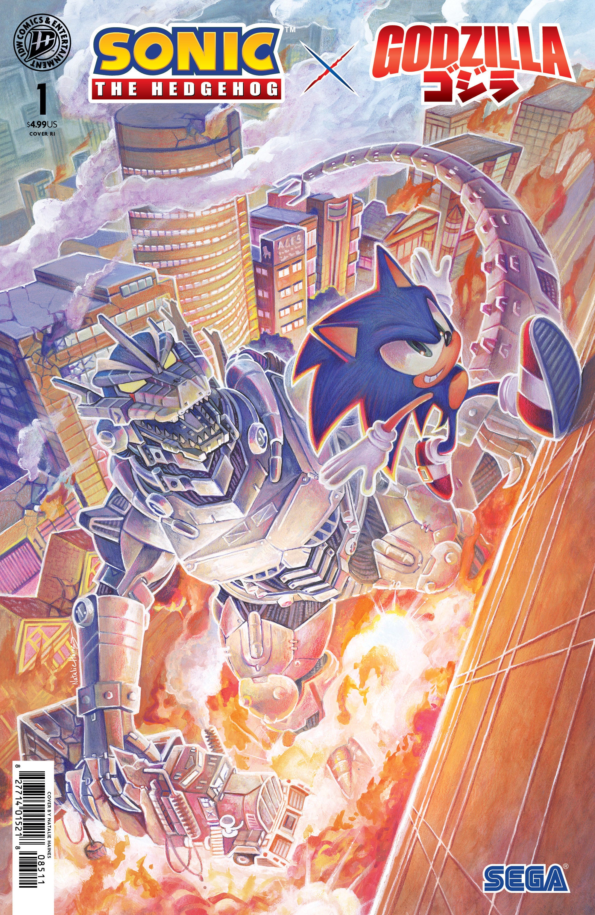 Sonic The Hedgehog X Godzilla #1 1:25 Ratio Variant Foil (Haines) *one copy per customer*