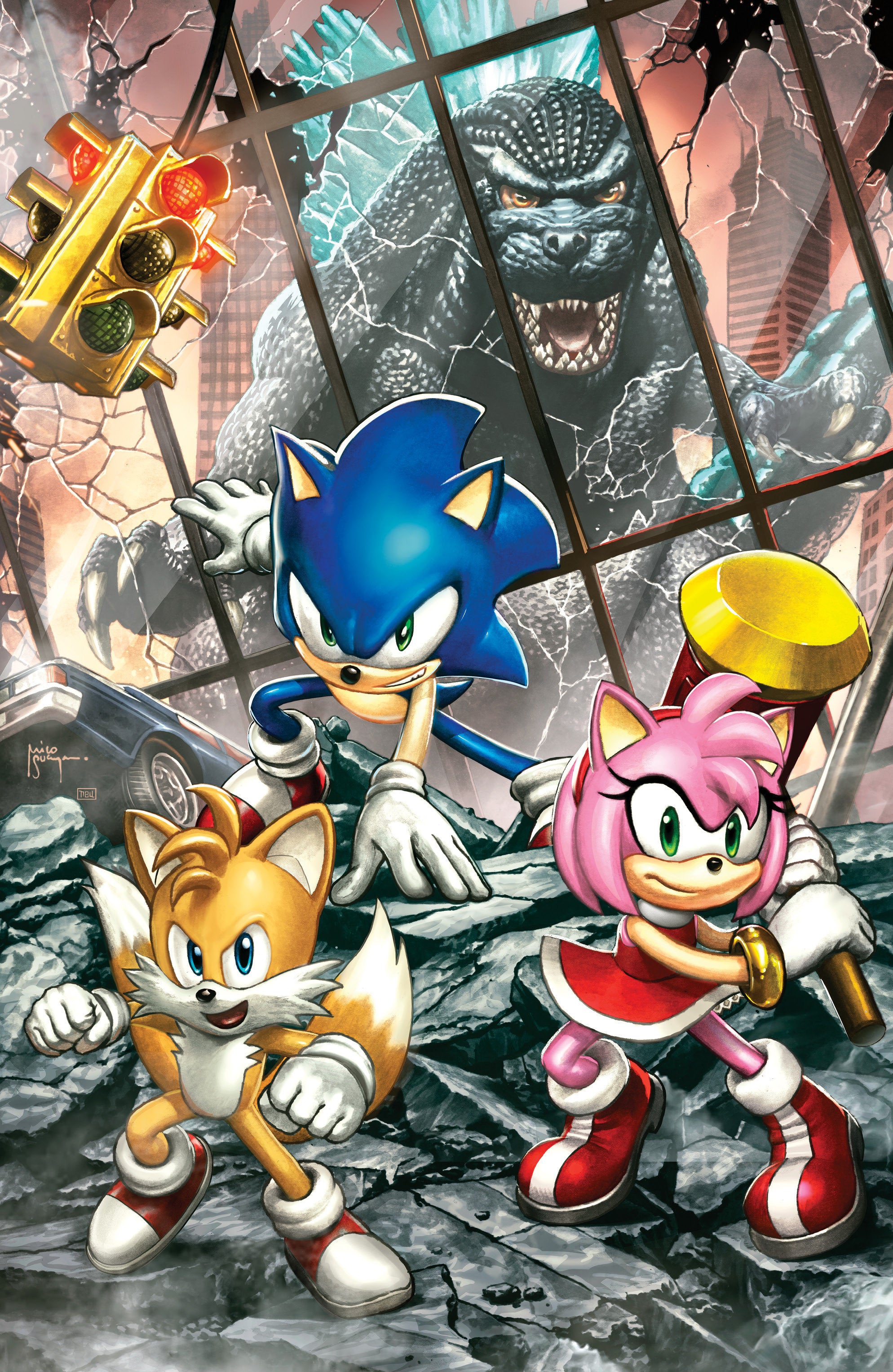 Sonic The Hedgehog X Godzilla #1 1:75 Ratio Variant (Suayan Full Art)