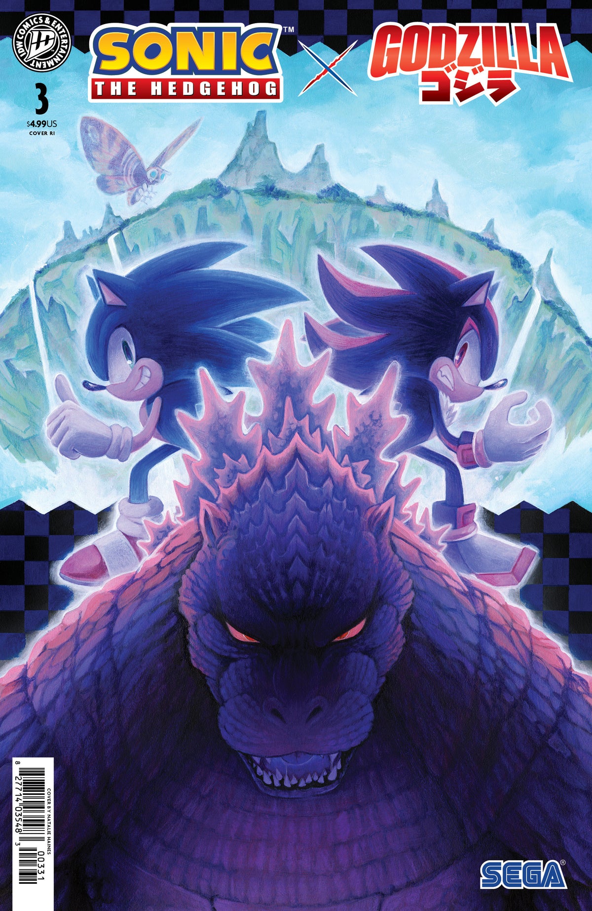Sonic The Hedgehog X Godzilla #3 1:15 Ratio Variant Ri (15) (Haines)