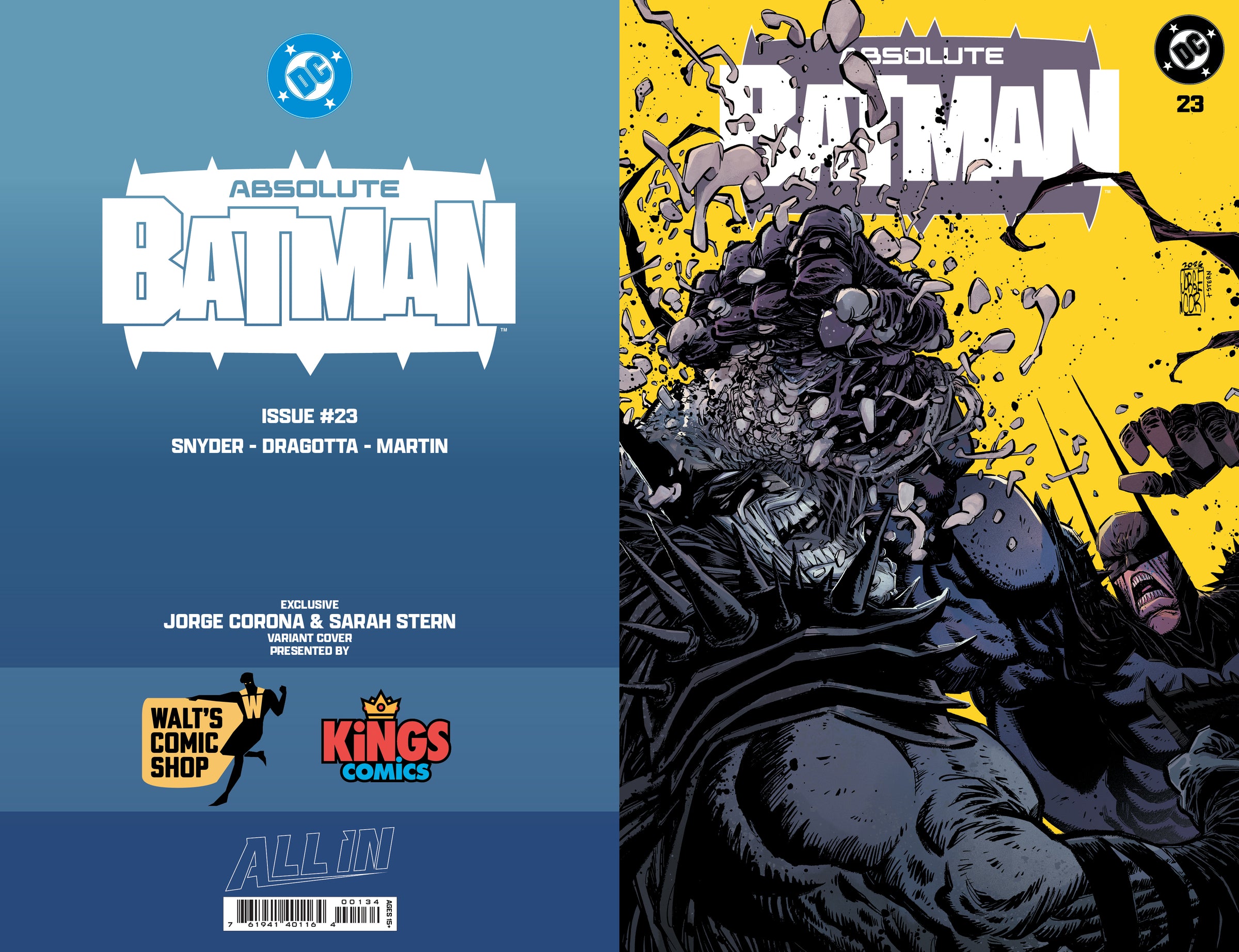 Absolute Batman #23 Walt's Comic Shop & Kings Comics Exclusive Jorge Corona Cover *PRE-ORDER*