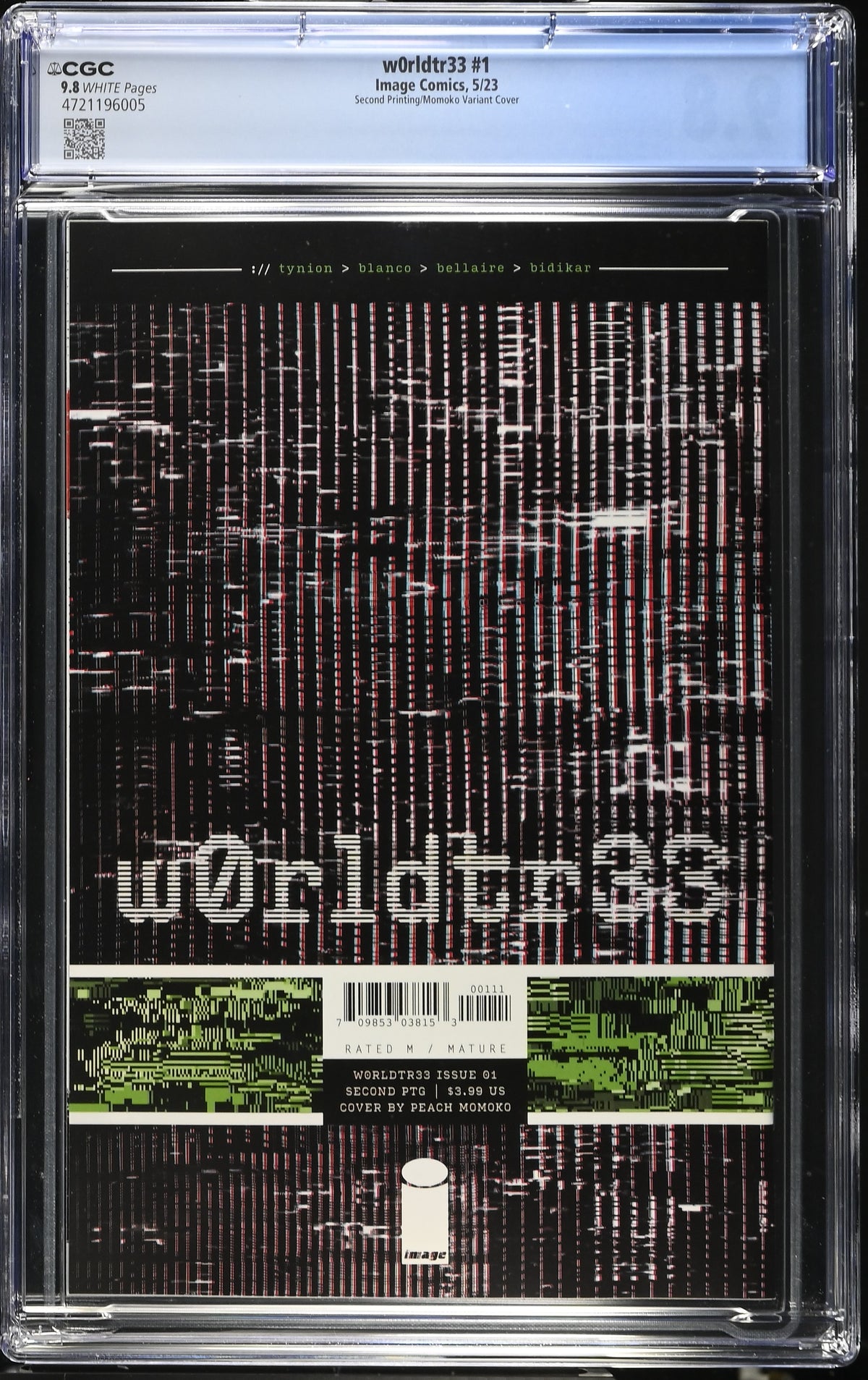 wOrldtr33 #1 Peach Momoko Virgin Variant cover / Second Printing CGC 9.8