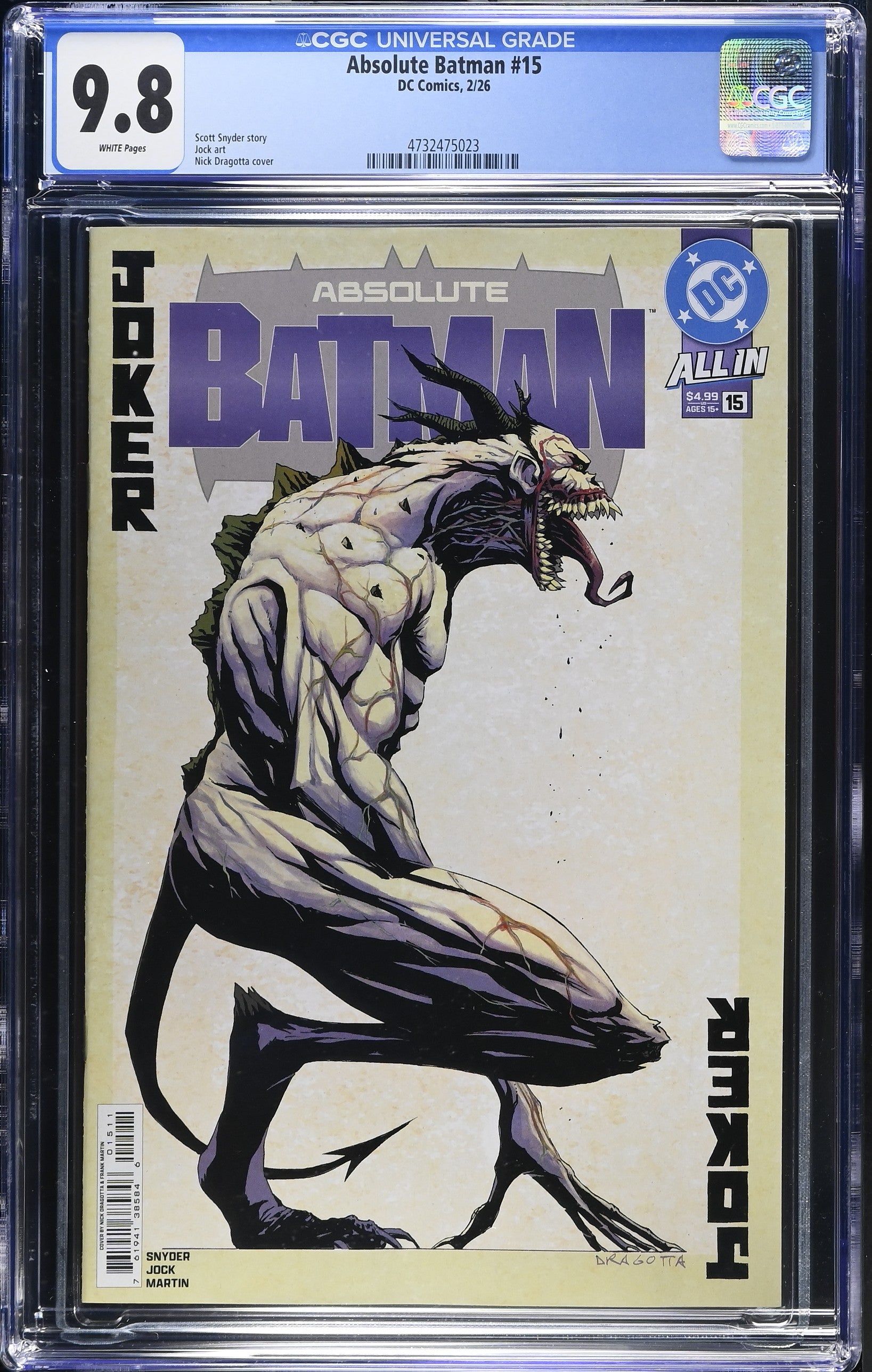 Absolute Batman #15 Cover A Nick Dragotta CGC 9.8