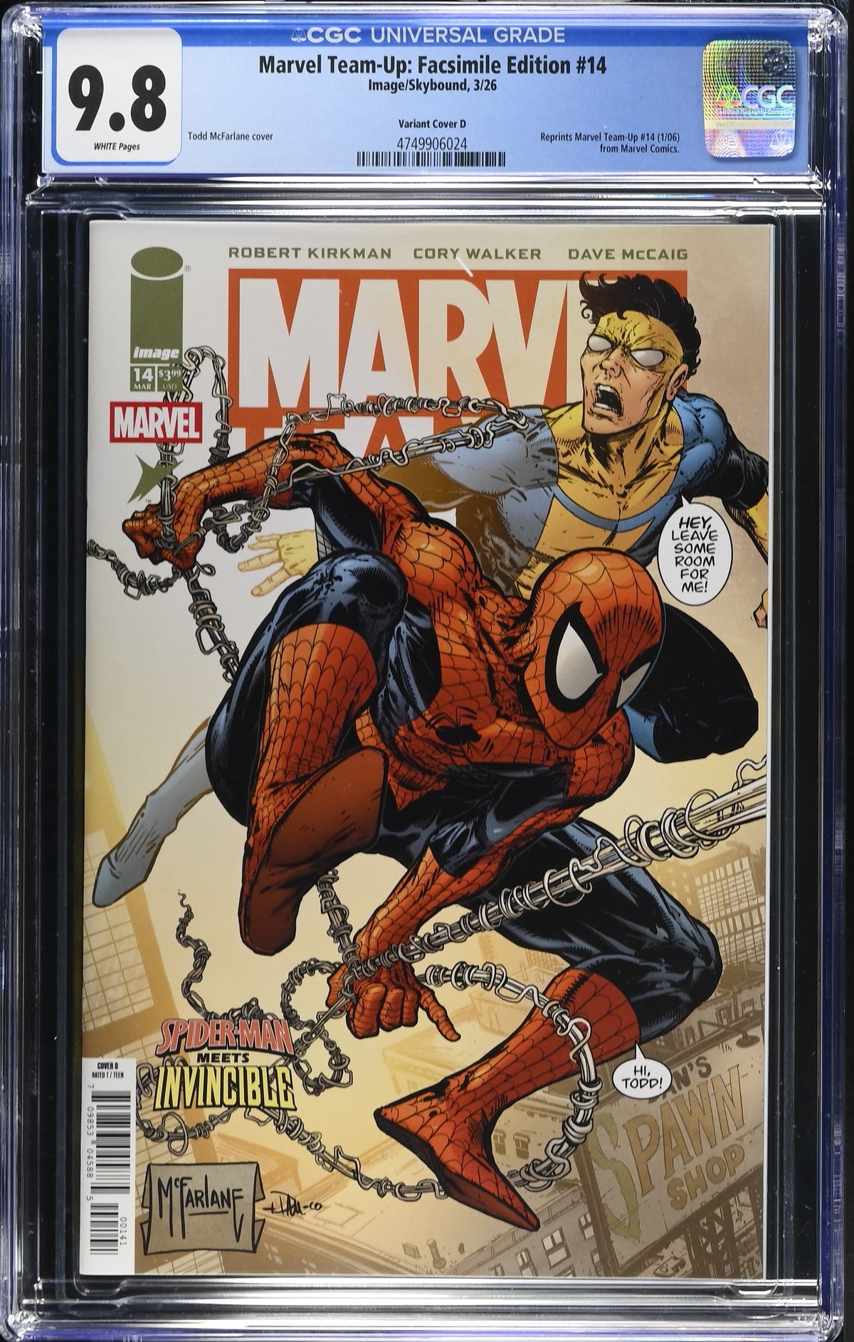 Marvel Team-Up: Facsimile Edition #14 Cover D Todd McFarlane Variant CGC 9.8