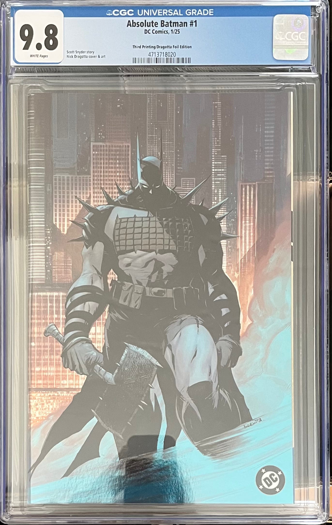 Absolute Batman #1 3rd Printing Nick Dragotta Foil Virgin Variant CGC 9.8
