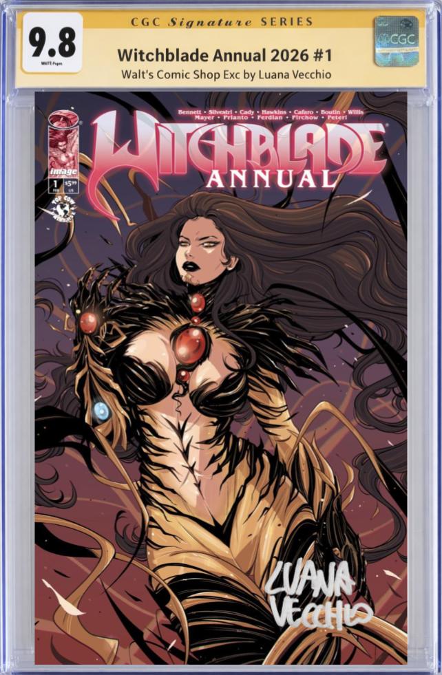 Witchblade Annual 2026 #1 Walt's Comic Shop Exclusive Variant by Luana Vecchio CGC 9.8 SIGNED *PRE-ORDER*