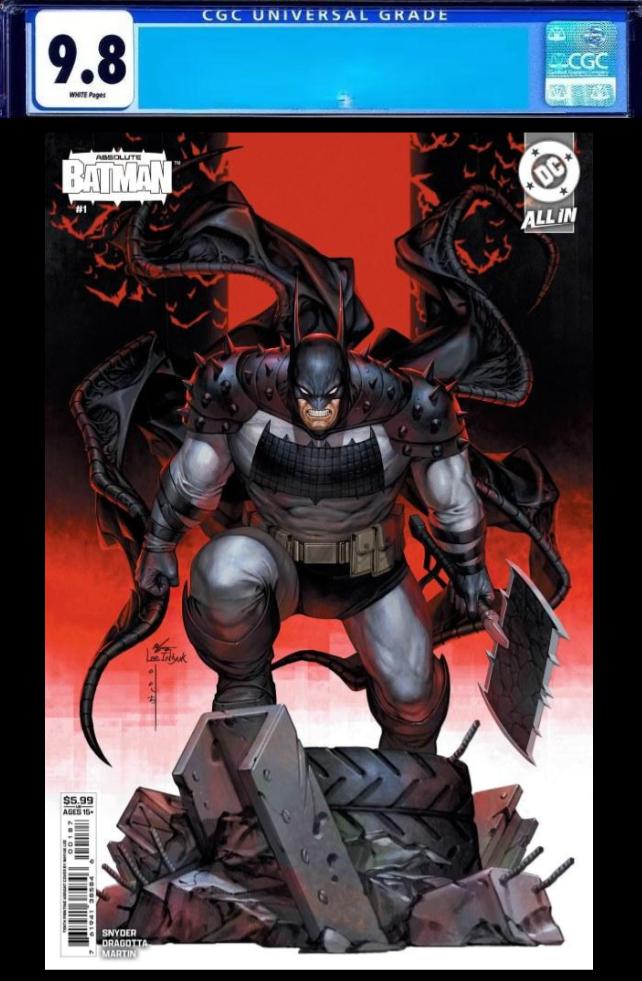 Absolute Batman 1 10th Print Cover B InHyuk Lee Card Stock Variant CGC 9.8 *PRE - ORDER* - Walt's Comic Shop