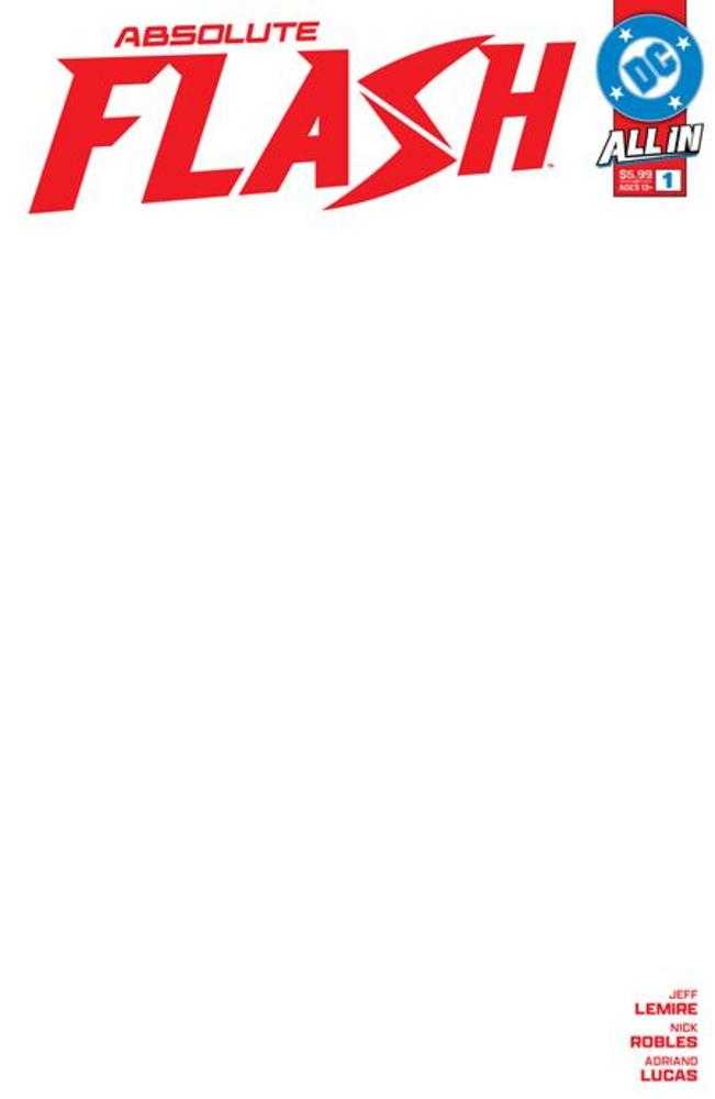 Absolute Flash #1 Cover H Blank Card Stock Variant *1 copy per customer* - Walt's Comic Shop