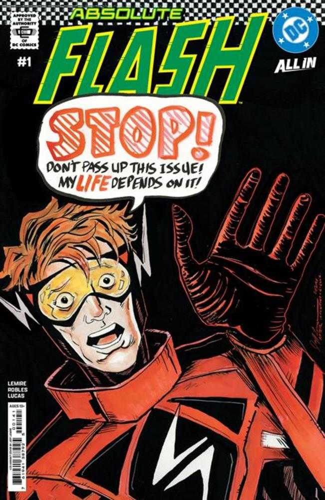 Absolute Flash #1 Cover I 1:25 Jeff Lemire Card Stock Variant - Walt's Comic Shop