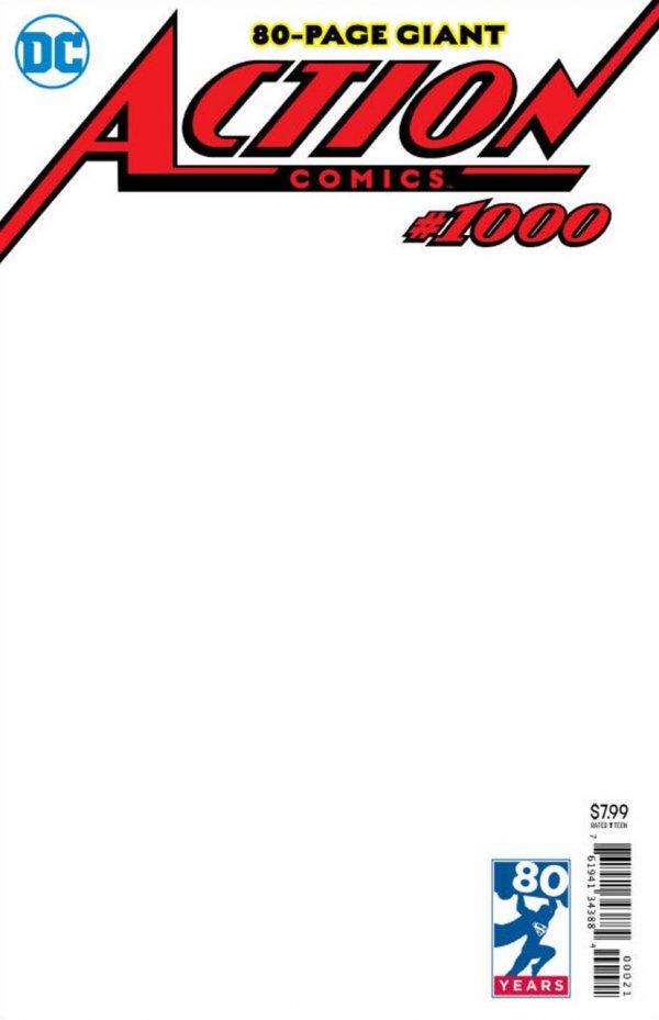 Action Comics 1000 Blank Variant Edition *one copy per customer* - Walt's Comic Shop