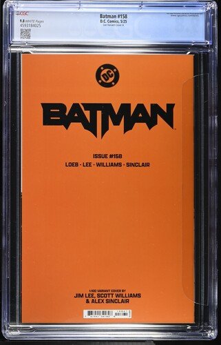 Batman 158 Lee 1:100 Ratio Variant Cover CGC 9.8 - Walt's Comic Shop