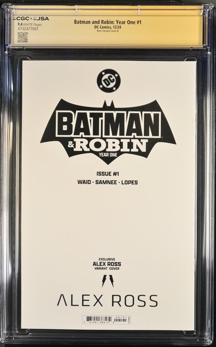 Batman and Robin: Year One 1 Ross Variant Cover B ALEX ROSS AUTHENTICATED AUTOGRAPH CGC 9.4 - Walt's Comic Shop