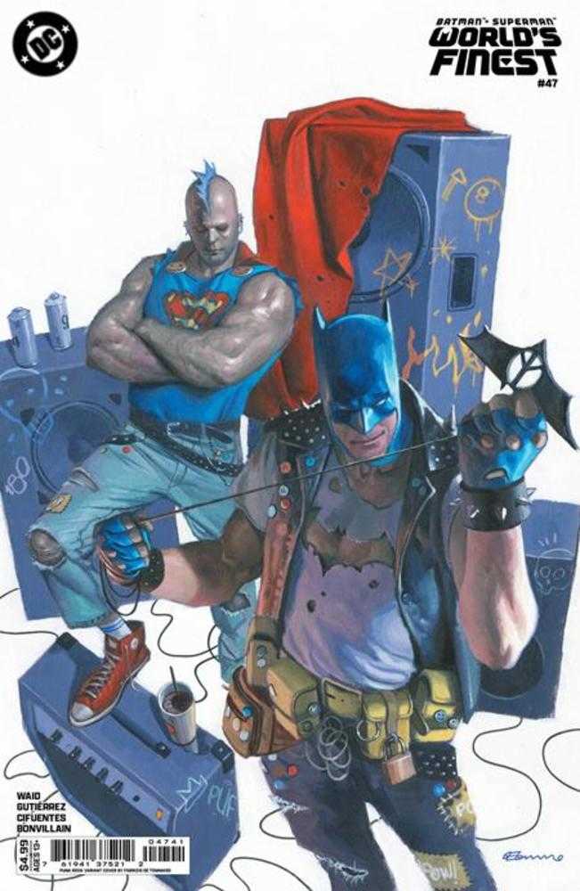 Batman Superman Worlds Finest 47 Cover E Fabrizio De Tommaso Punk Rock Card Stock Variant - Walt's Comic Shop