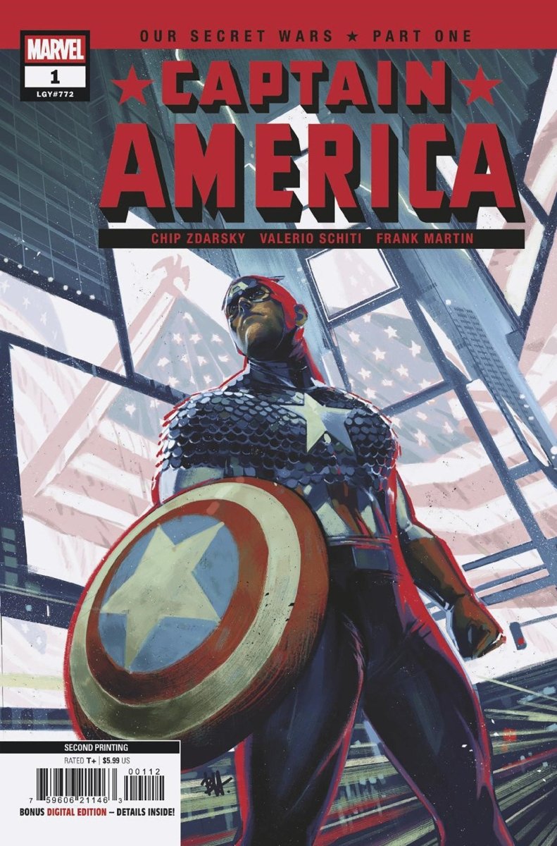 Captain America 1 Ben Harvey 2nd Print Variant - Walt's Comic Shop