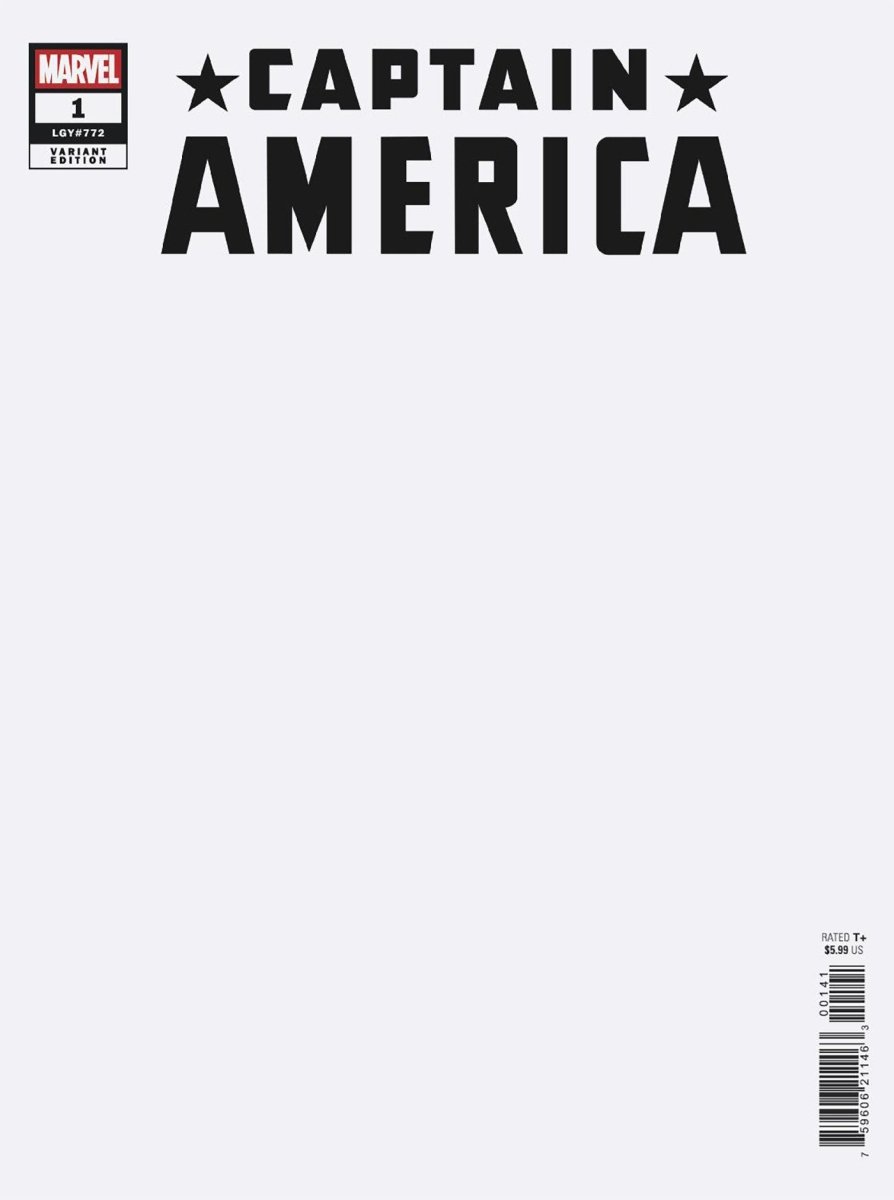 Captain America 1 Blank Cover Variant - Walt's Comic Shop