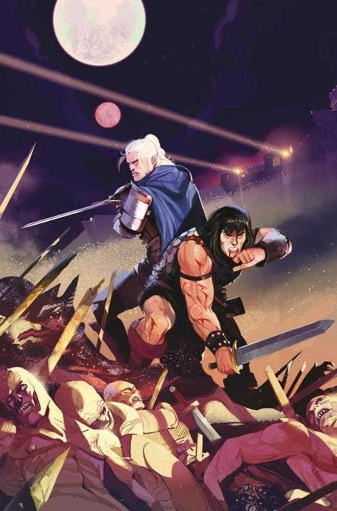 Conan And Dragonero 1 (Of 7) Cover E Lorenzo Nuti Full Art Variant (Mature) - Walt's Comic Shop