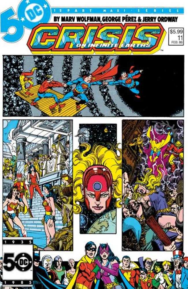 Crisis On Infinite Earths #11 Facsimile Edition Cover B George Perez Foil Variant - Walt's Comic Shop