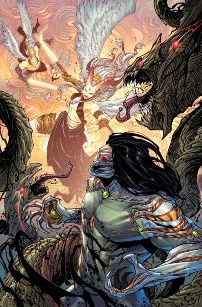 Darkness vs Angelus (One Shot) Cover C Giuseppe Cafaro & Arif Prianto Full Art 1:10 Ratio Variant - Walt's Comic Shop