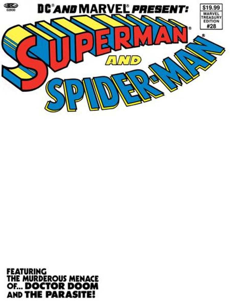 DC And Marvel Present Superman And Spider - Man (Marvel Treasury Edition 28) 1 Facsimile Edition Cover D Blank Variant *Oversize Format* - Walt's Comic Shop