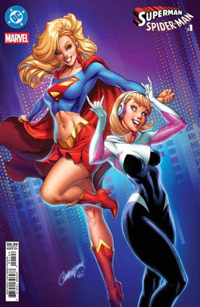 DC Marvel Superman Spider - Man 1 (One Shot) Cover N J Scott Campbell Supergirl & Spider Gwen Card Stock Variant - Walt's Comic Shop