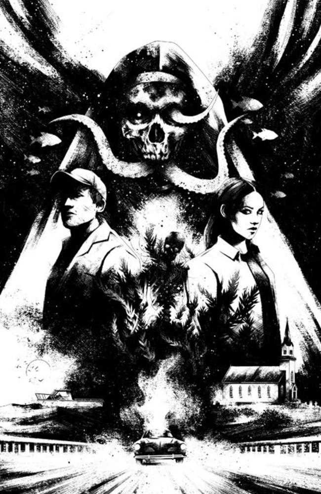 Estuary A Ghost Story 1 (Of 4) Cover E Maan House Black & White 1:20 Ratio Variant - Walt's Comic Shop