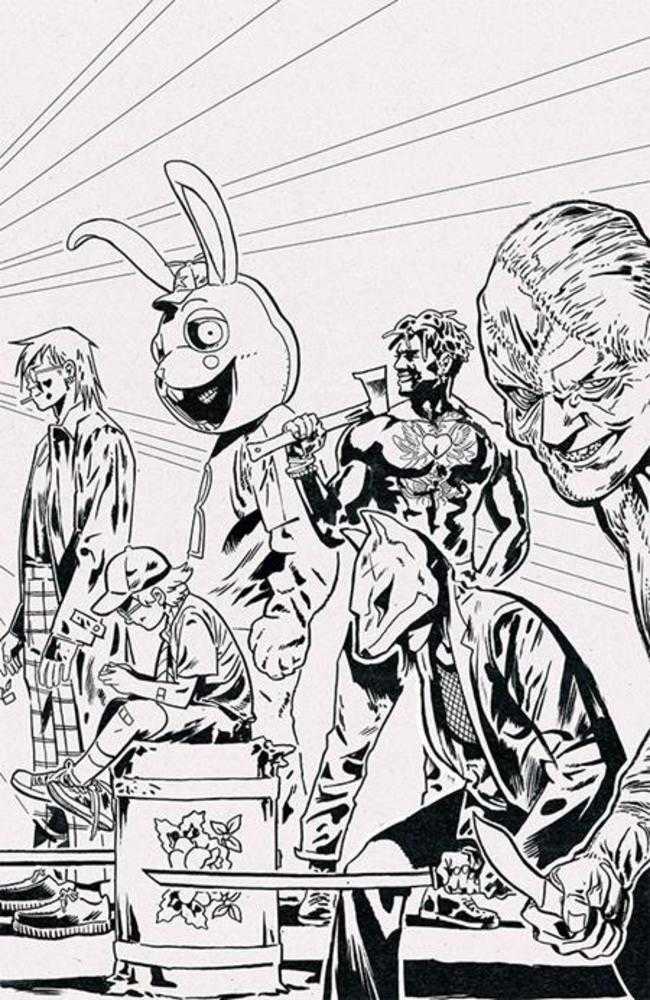 Exquisite Corpses 1 2nd Print Cover B Michael Walsh Polybagged & Playing Card Black & White 1:10 Ratio Variant (Mature) - Walt's Comic Shop