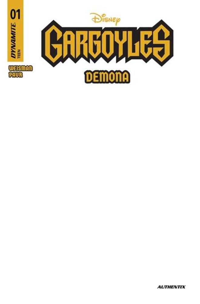 Gargoyles Demona 1 Cover I Blank Authentix Variant - Walt's Comic Shop
