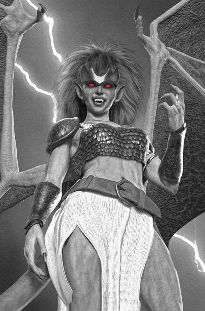 Gargoyles Demona 1 Cover V Mark Spears Black & White Full Art 1:10 Ratio Variant - Walt's Comic Shop