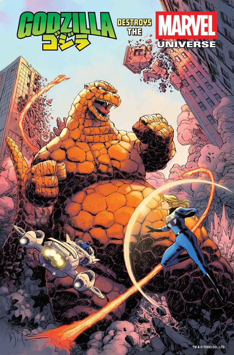 Godzilla Destroys The Marvel Universe 1 Dave Wachter Marvelized Thing - Zilla Variant - Walt's Comic Shop