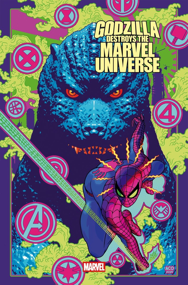 Godzilla Destroys The Marvel Universe #4 Aco Variant - Walt's