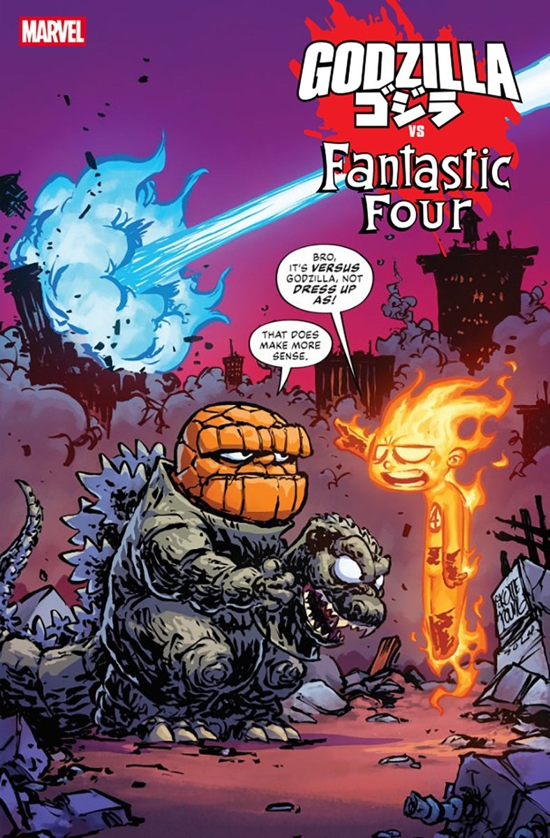 Godzilla vs. Fantastic Four #1 Skottie Young Variant - Walt's Comic Shop