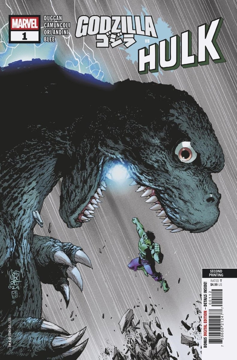 Godzilla vs. Hulk 1 Giuseppe Camuncoli 2nd Print Variant - Walt's Comic Shop
