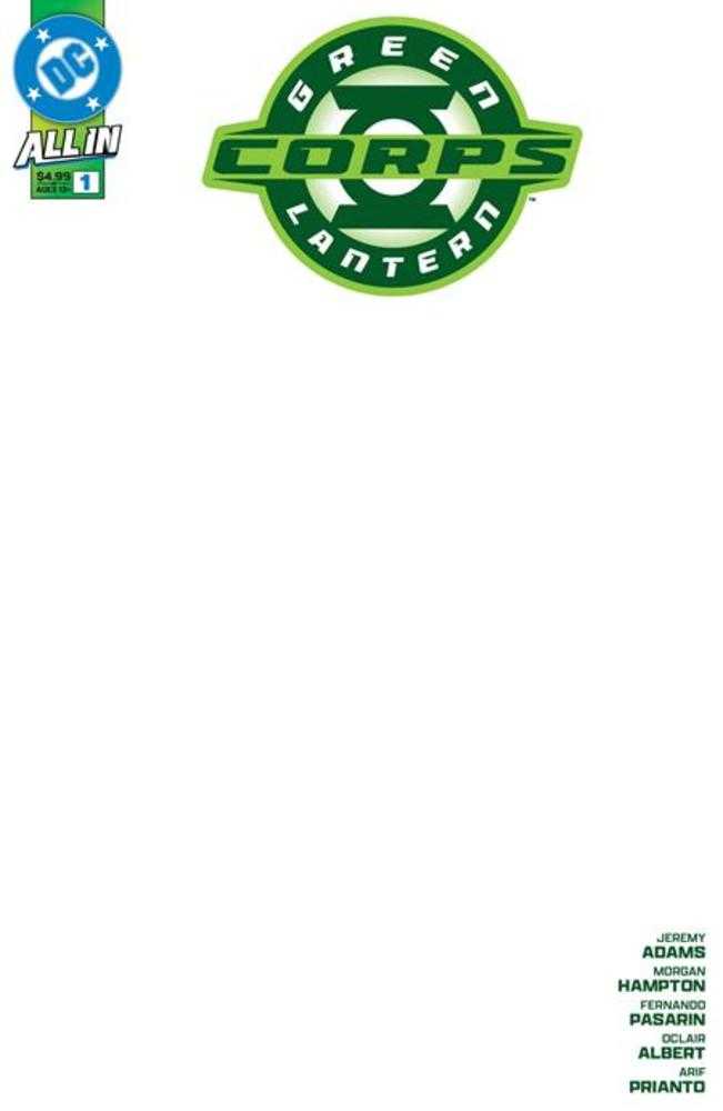 Green Lantern Corps #1 Cover E Blank Card Stock Variant *one copy per customer* - Walt's Comic Shop