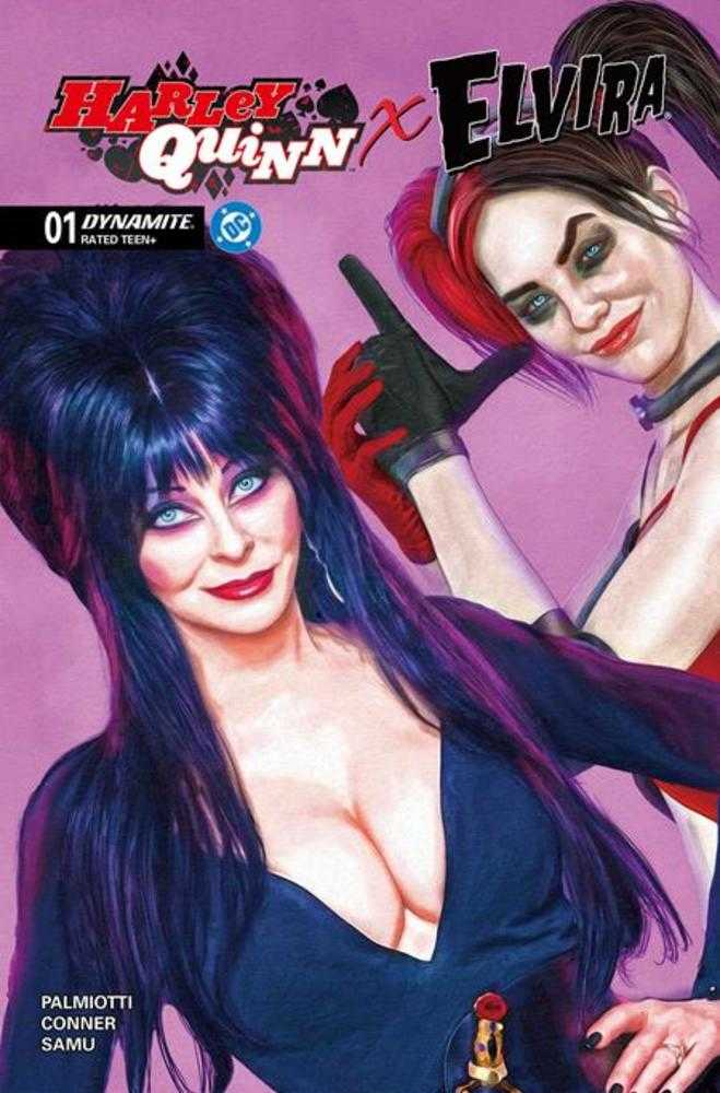 Harley Quinn X Elvira 1 Cover Y Mark Spears Pink Foc Bonus 1:10 Ratio Variant - Walt's Comic Shop
