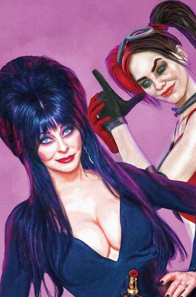 Harley Quinn X Elvira 1 Cover Za Inc Mark Spears Pink Virgin Foc Bonus 1:15 Ratio Variant - Walt's Comic Shop