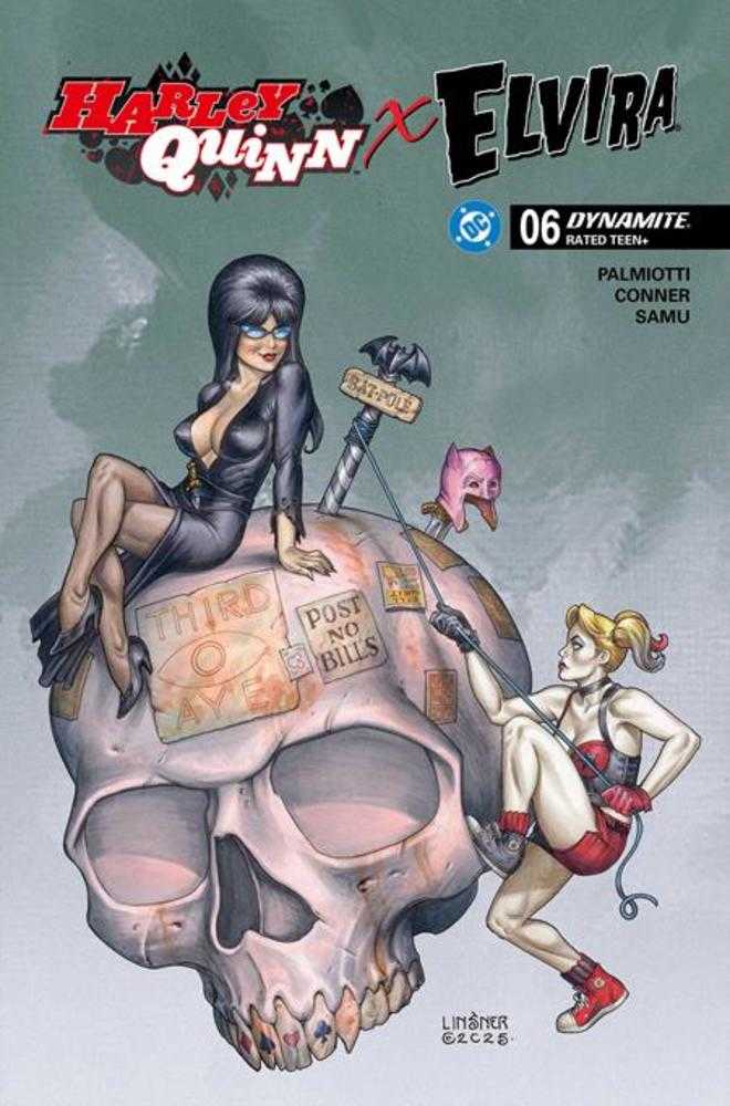 Harley Quinn X Elvira 6 Cover C Joseph Michael Linsner Variant - Walt's Comic Shop