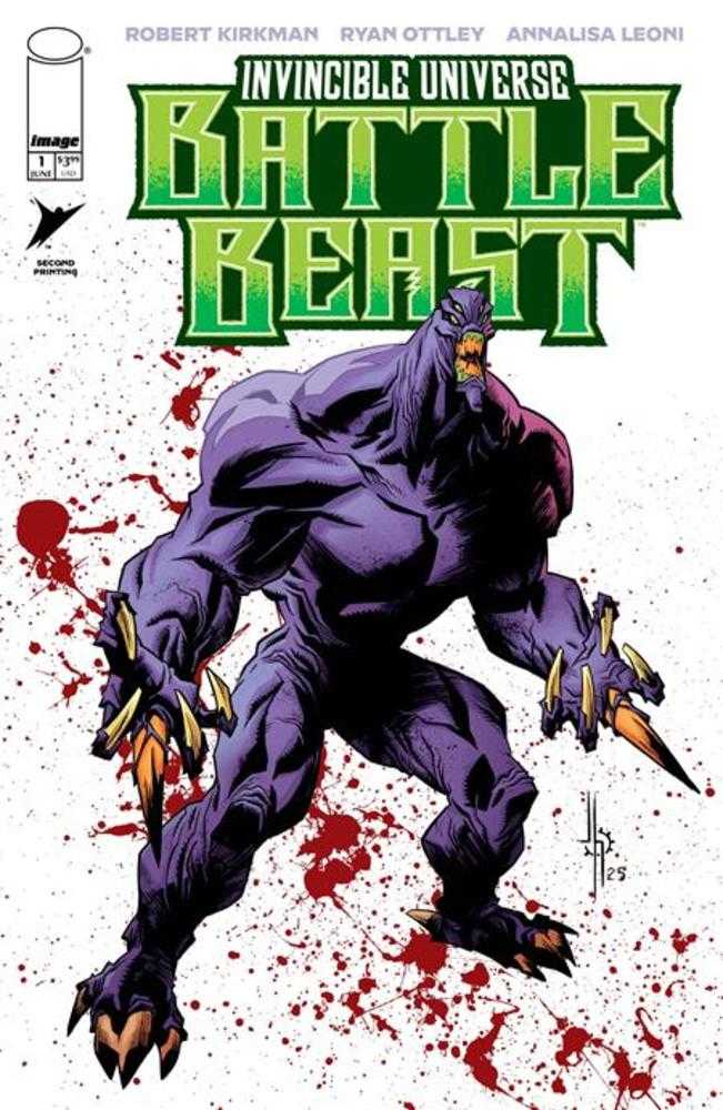 Invincible Universe Battle Beast 1 2nd Print Cover B Jason Howard Variant - Walt's Comic Shop