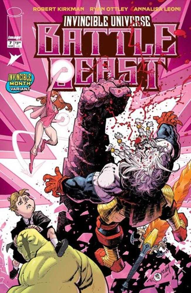 Invincible Universe Battle Beast 7 Cover H Ryan Ottley & Annalisa Leoni Invincible Team Up Variant - Walt's Comic Shop