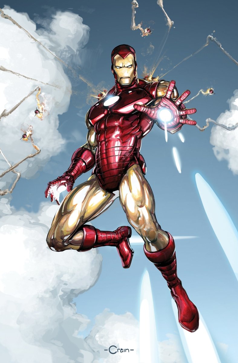 Iron Man 1 Clayton Crain Full Art 1:50 Ratio Variant - Walt's Comic Shop