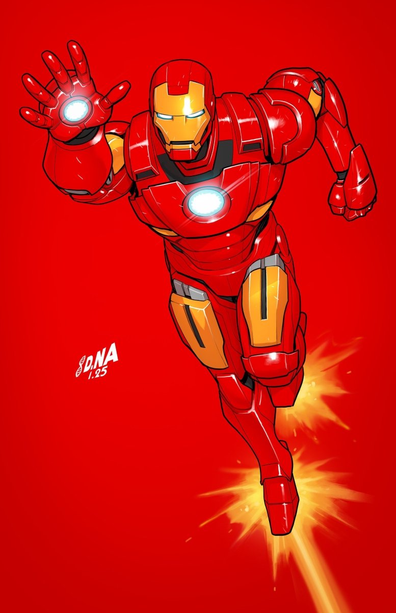 Iron Man 2 David Nakayama Color Block Red Full Art 1:50 Ratio Variant - Walt's Comic Shop