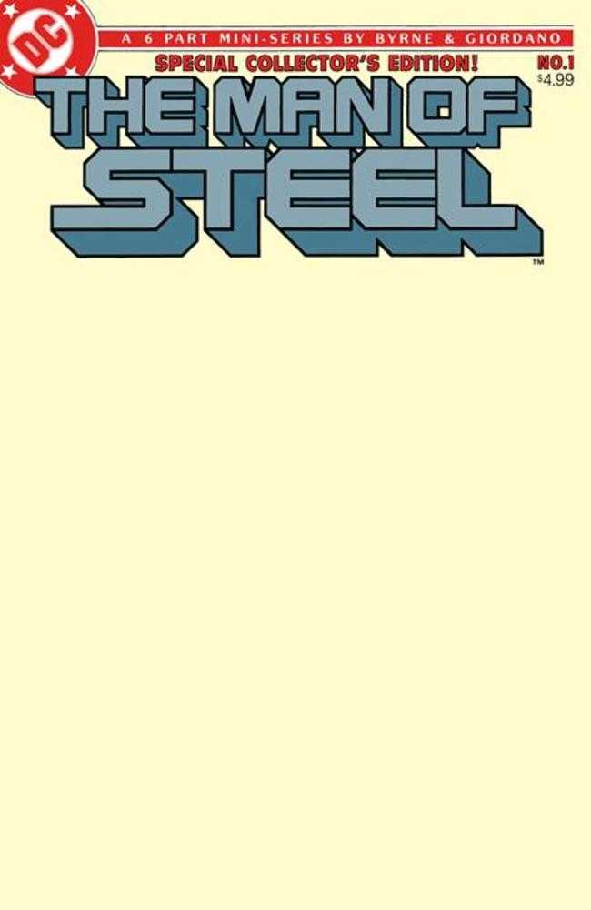 Man Of Steel 1 Facsimile Edition Cover B Blank Card Stock Variant - Walt's Comic Shop