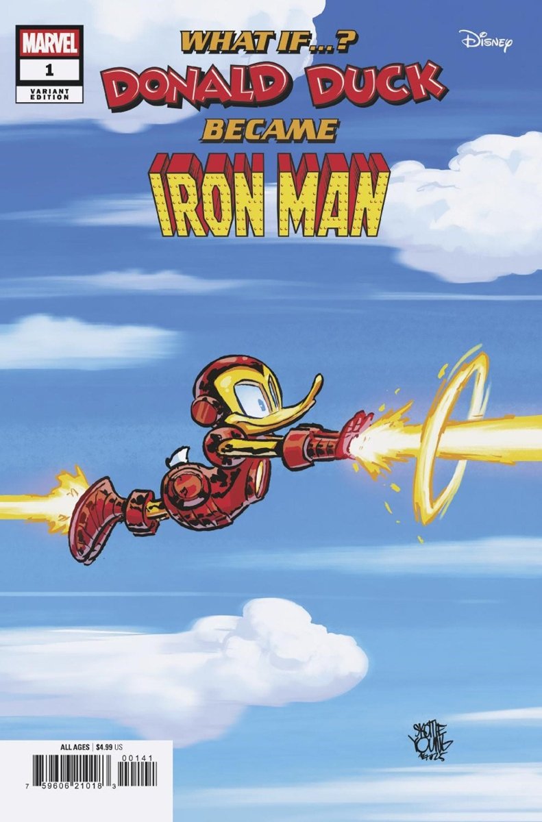 Marvel & Disney: What If...? Donald Duck Became Iron Man 1 Skottie Young Variant - Walt's Comic Shop