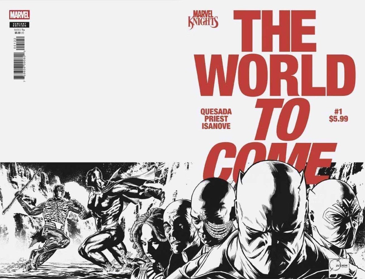Marvel Knights: The World To Come 1 Surprise Black and White Joe Quesada and Christopher Priest Rare Variant - Walt's Comic Shop