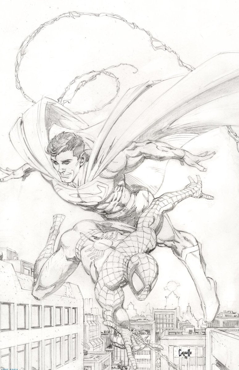 Marvel/DC: Spider - Man/Superman 1 Greg Capullo Full Art Sketch 1:200 Ratio Variant - Walt's Comic Shop