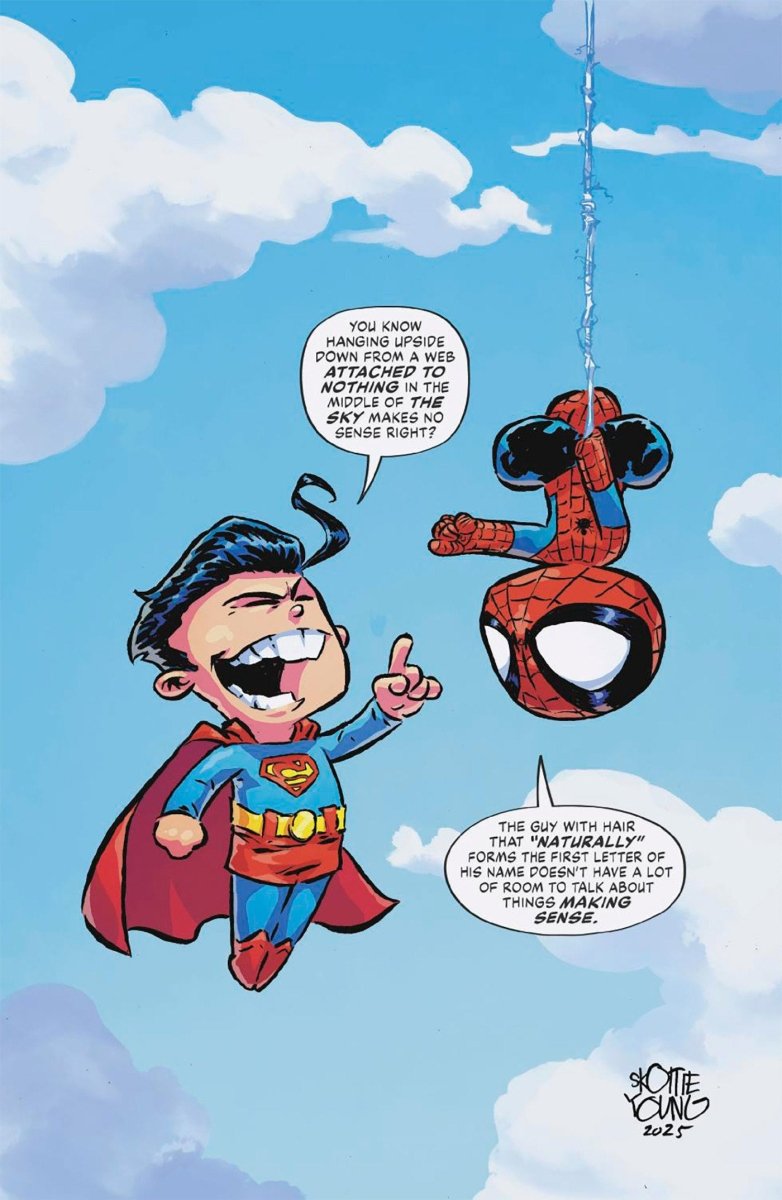 Marvel/DC: Spider - Man/Superman 1 Skottie Young Full Art Variant *one per customer* - Walt's Comic Shop